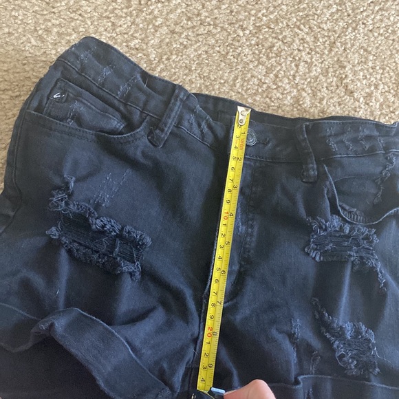 Kancan Black Distressed high waist jean shorts - Picture 8 of 9